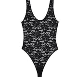 Anine Bing Alysha Bodysuit in Black Floral