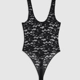 Anine Bing Alysha Bodysuit in Black Floral