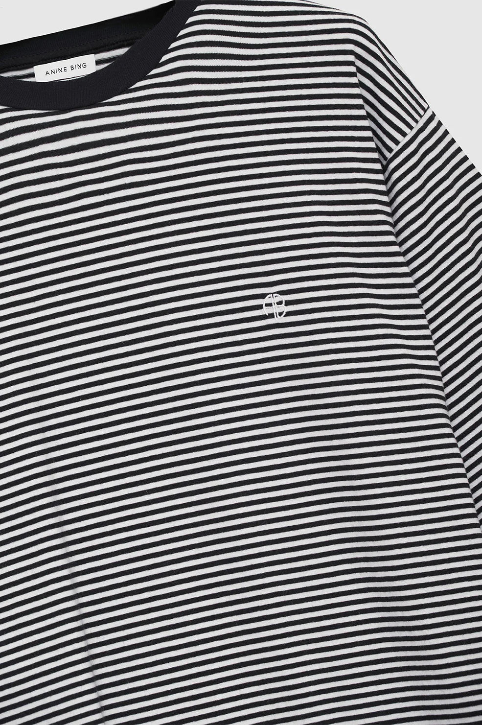 Anine Bing Bo Tee - Black And White Stripe | Denim Iniquity