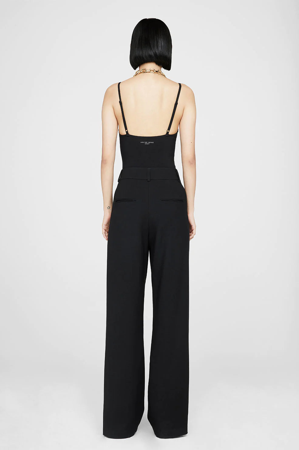 Anine Bing Carrie Pant - Black Twill