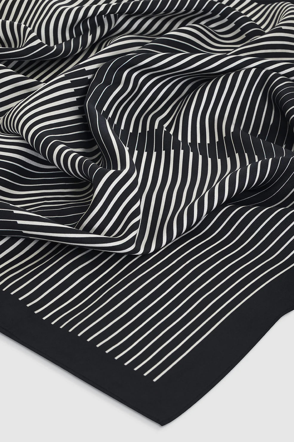 Anine Bing Evelyn Scarf - Black Stripe Monogram