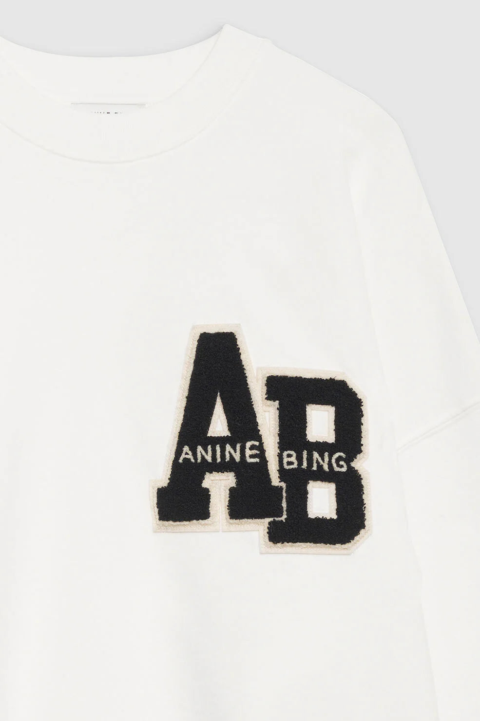 Anine Bing Miles Oversized Sweat Letterman in Off White