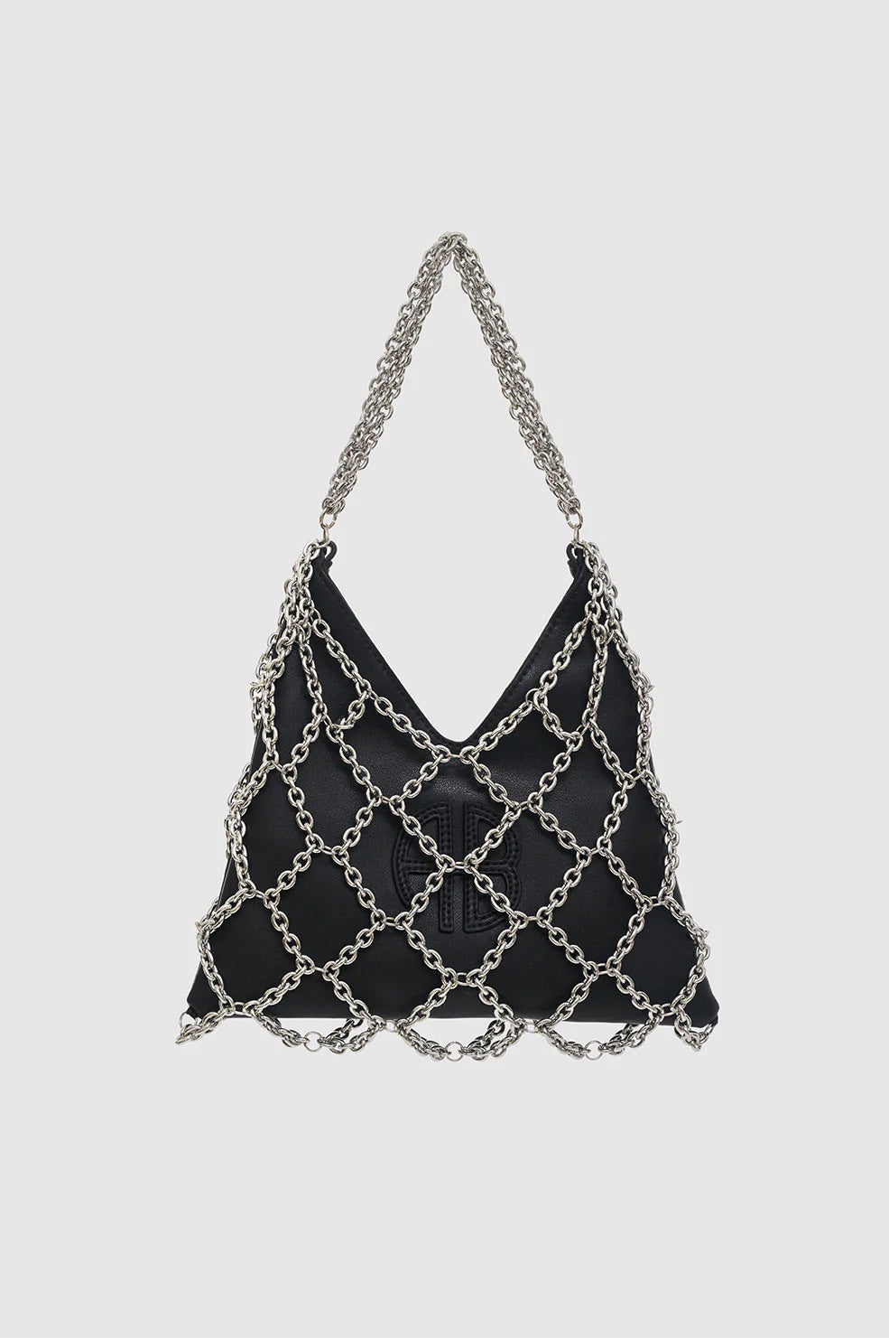 Anine Bing Mini Gaia Chain Bag - Black and Silver
