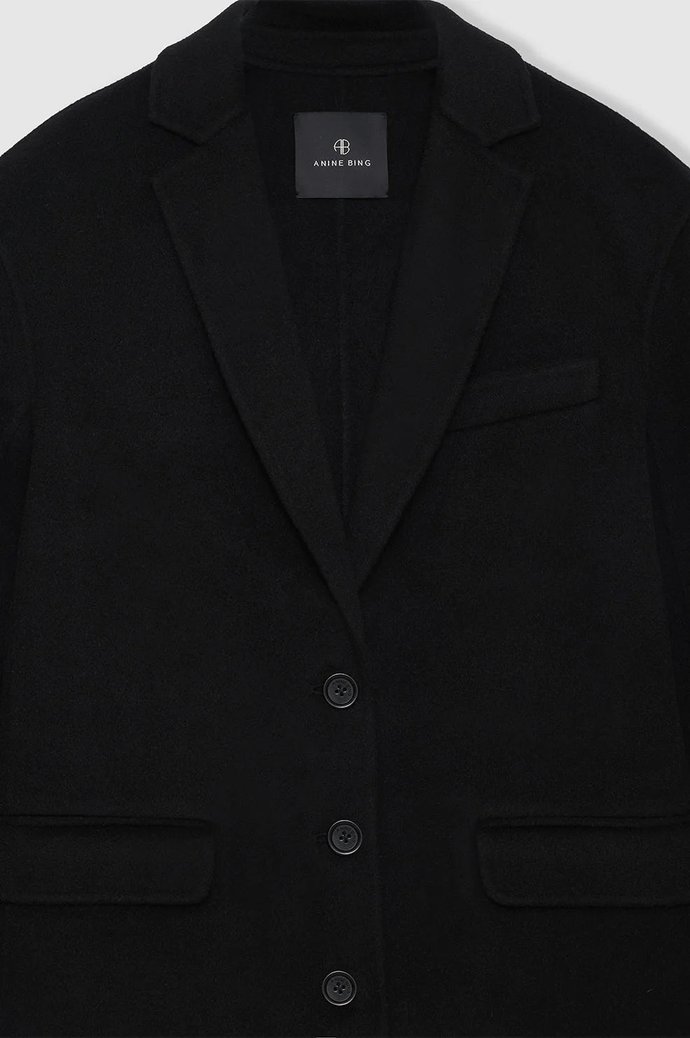 Anine Bing Quinn Coat - Black Cashmere Blend