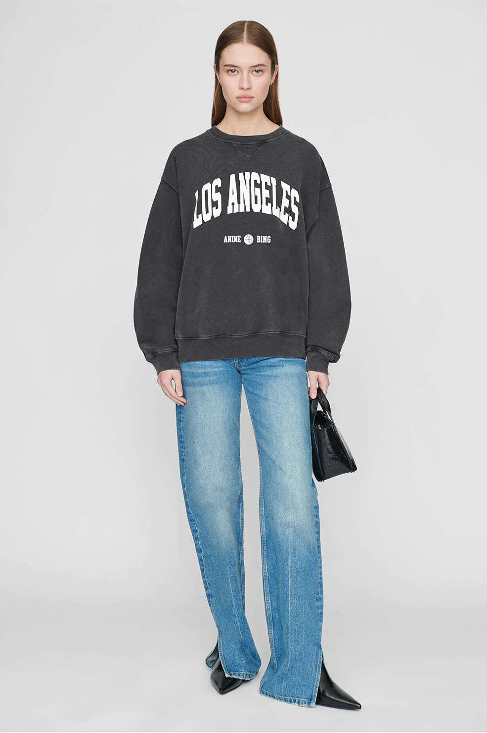 Anine Bing Ramona Sweatshirt Los Angeles - Washed Black