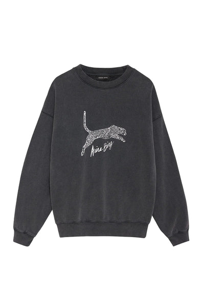 アニービン SPENCER SWEATSHIRT SPOTTED スウェット Washed Black Spencer Sweatshirt Spotted Leopard | Anine Bing