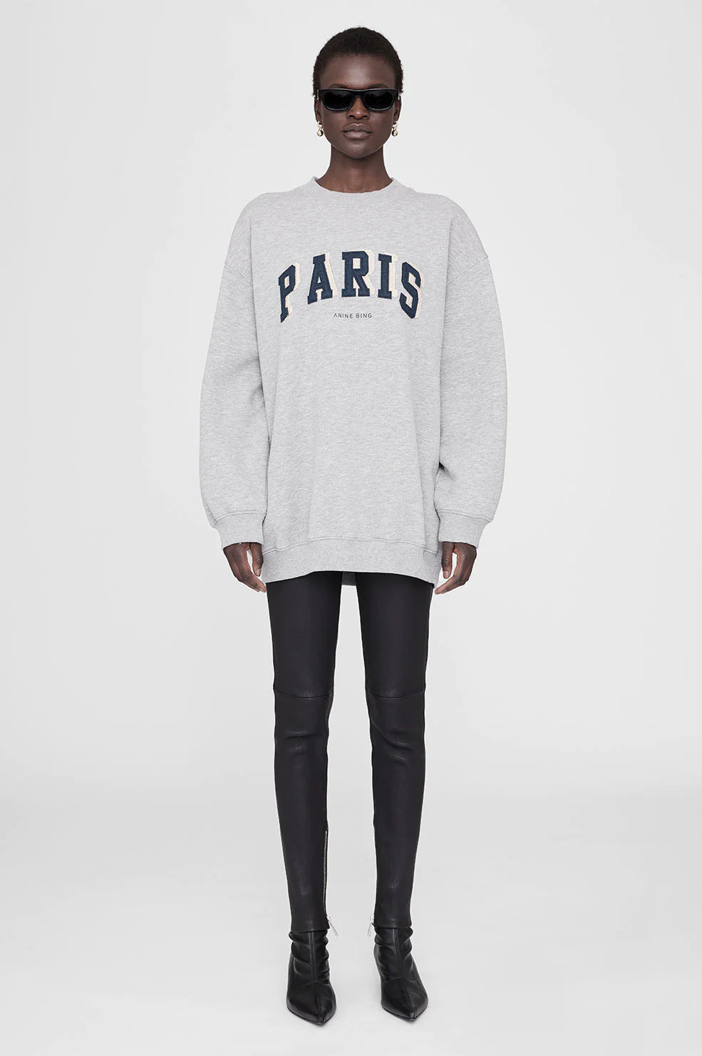 Anine Bing Tyler Sweatshirt Paris - Heather Grey