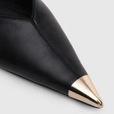 Anine Bing Nina Flats with Metal Toe Cap in Black