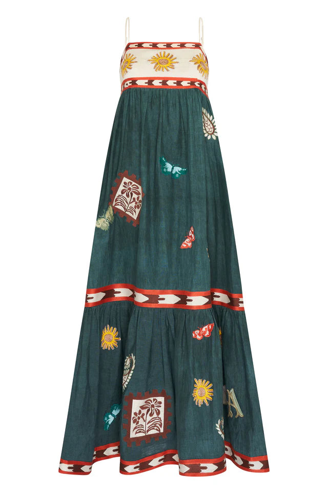 Antipodean Quincy Sun Dress - Peacock