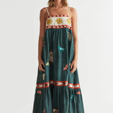 Antipodean Quincy Sun Dress - Peacock