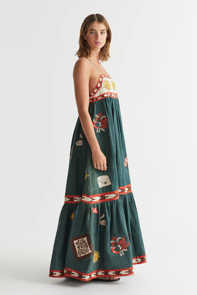 Antipodean Quincy Sun Dress - Peacock