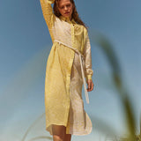 Antipodean Surge Belted Shirt Dress in Zest