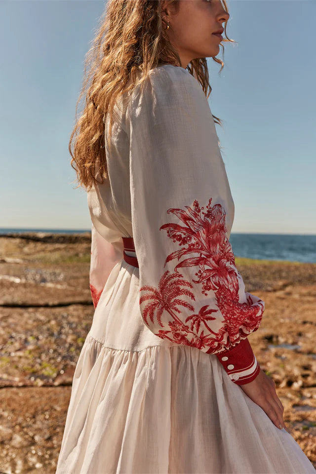 Antipodean Blythe Midi Dress in Coconut