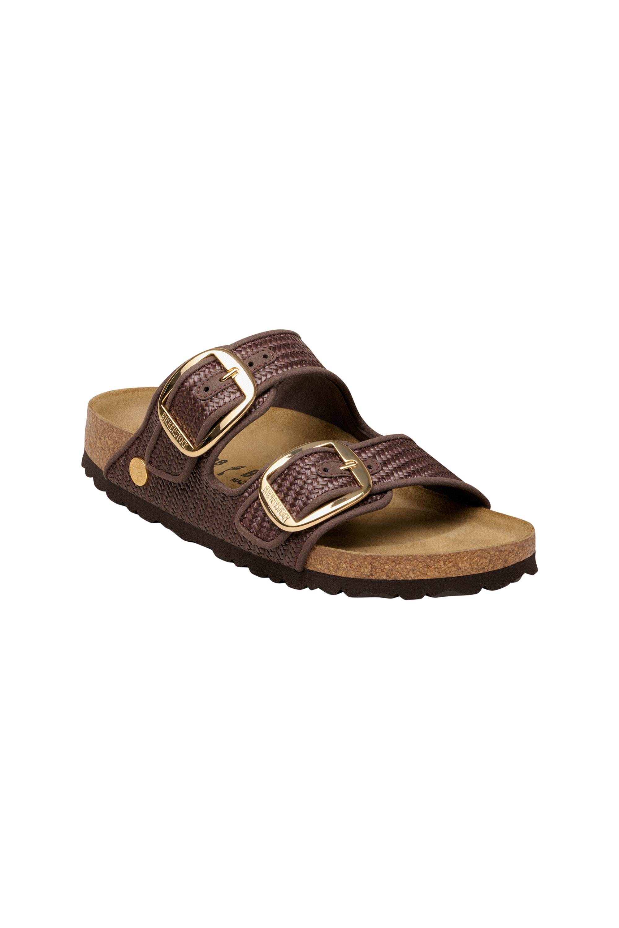 Birkenstock Arizona Big Buckle Raffia Sandal in Carafe Textile Narrow