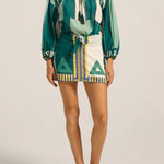 Ilio Nema Elder Dress in Green Sarong Voile - styled look