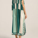 Ilio Nema Thaddeus Caftan in Green Sarong Voile - detail view
