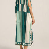 Ilio Nema Thaddeus Caftan in Green Sarong Voile - detail view