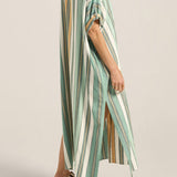 Ilio Nema Melanie Caftan in Green Fez Stripe - outfit inspiration