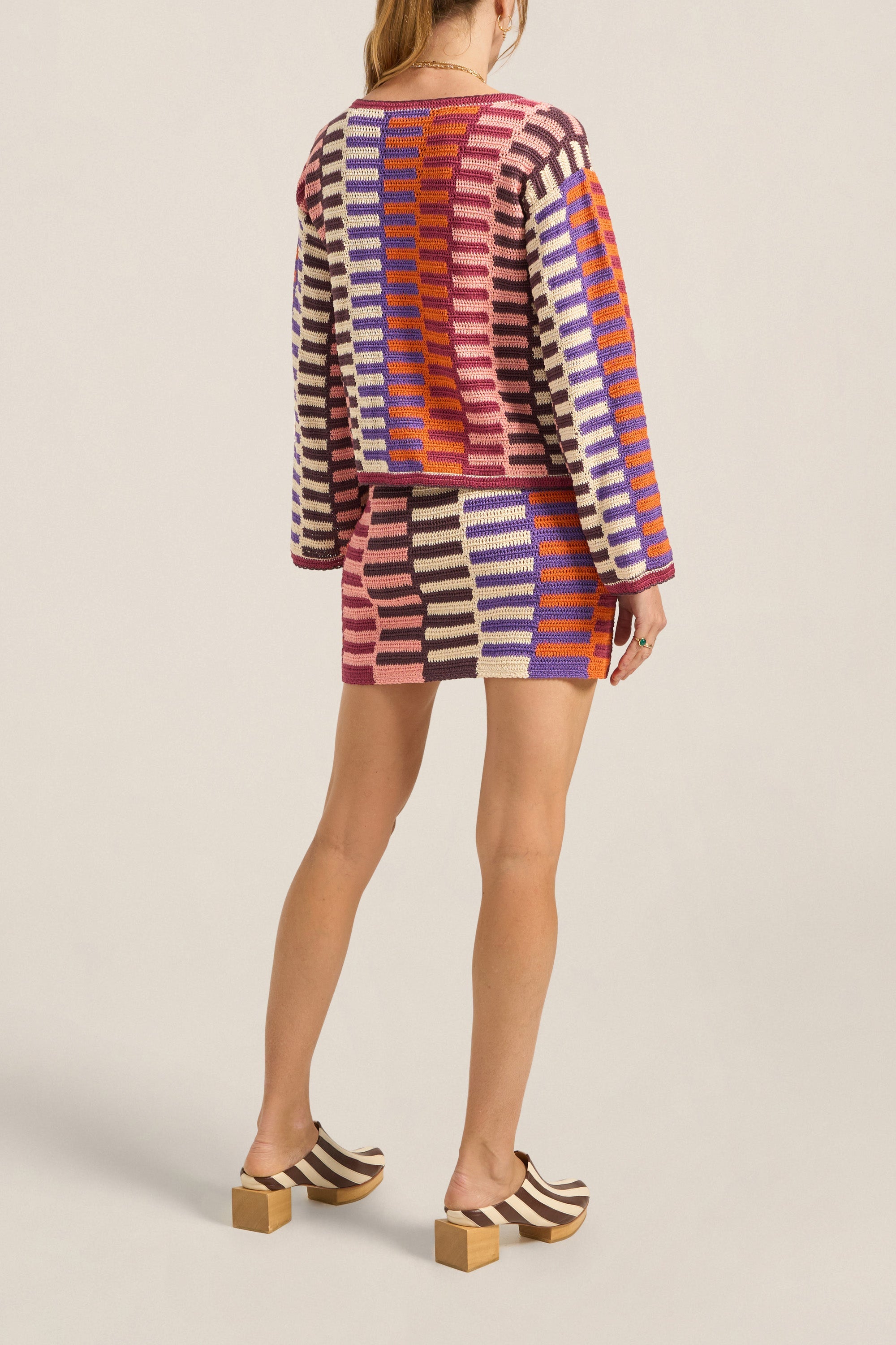 Ilio Nema Carthage Cardigan in Multi Crochet - close up