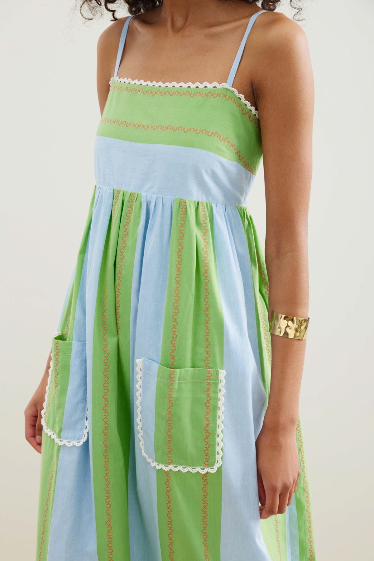 Binny Baja Peninsula Sundress in Green and Blue