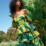 Binny Chilli and Lime Top in Green and Yellow