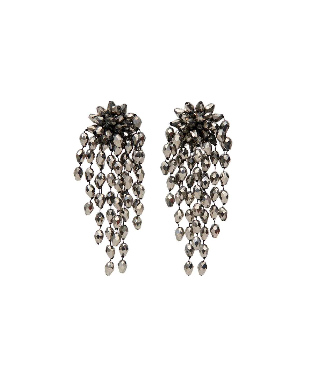 Isabel Marant Hanabi Clip Earrings in Anthracite And Silver