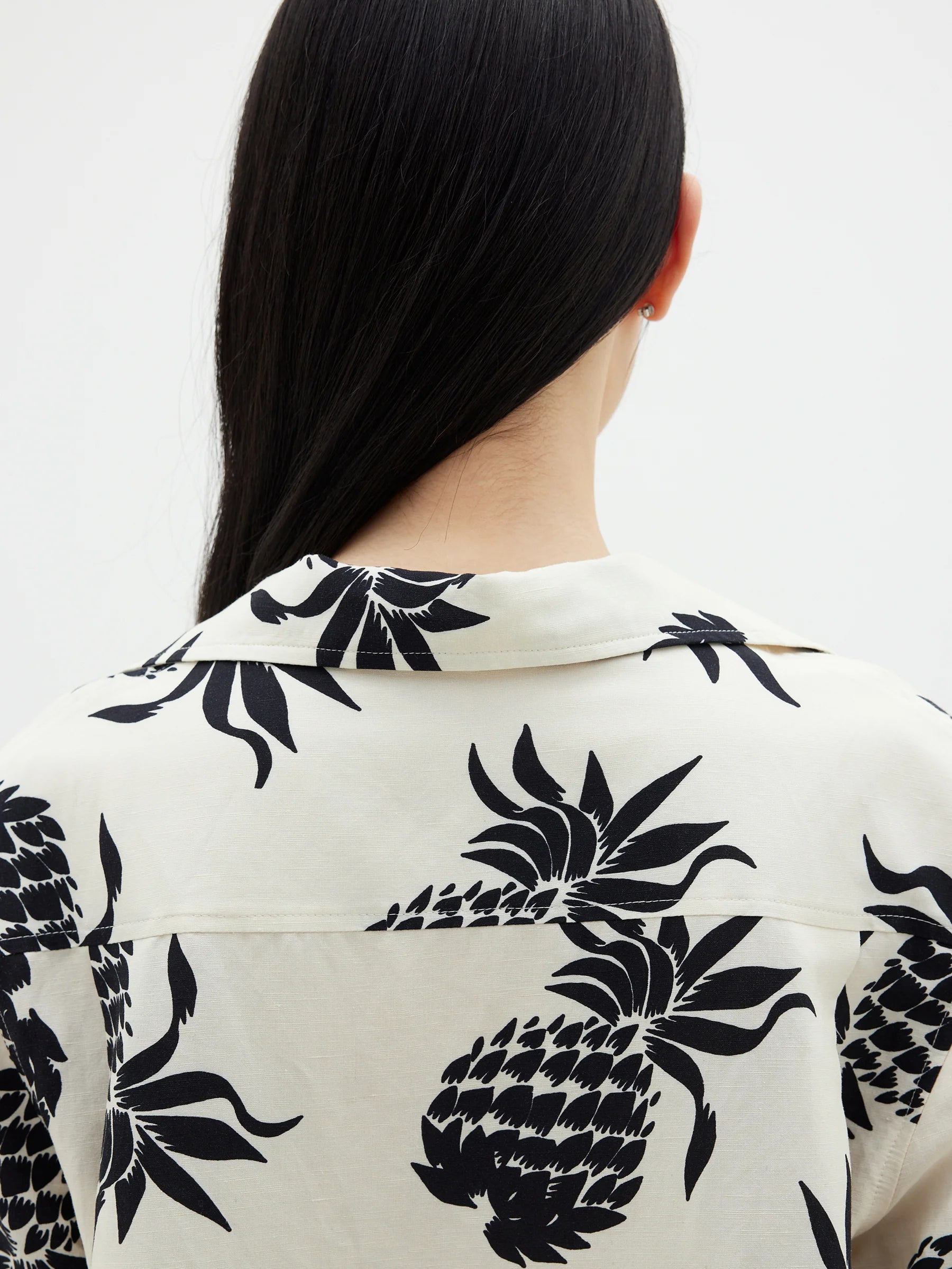 Bassike Pineapple Print Shirt - White/Black