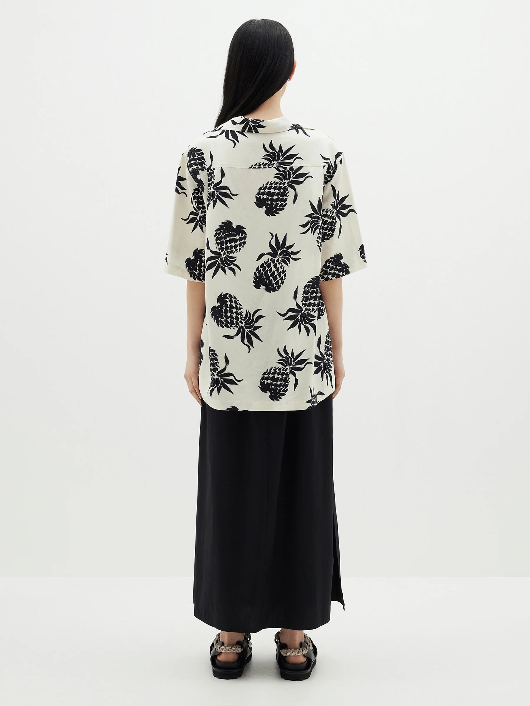 Bassike Pineapple Print Shirt - White/Black