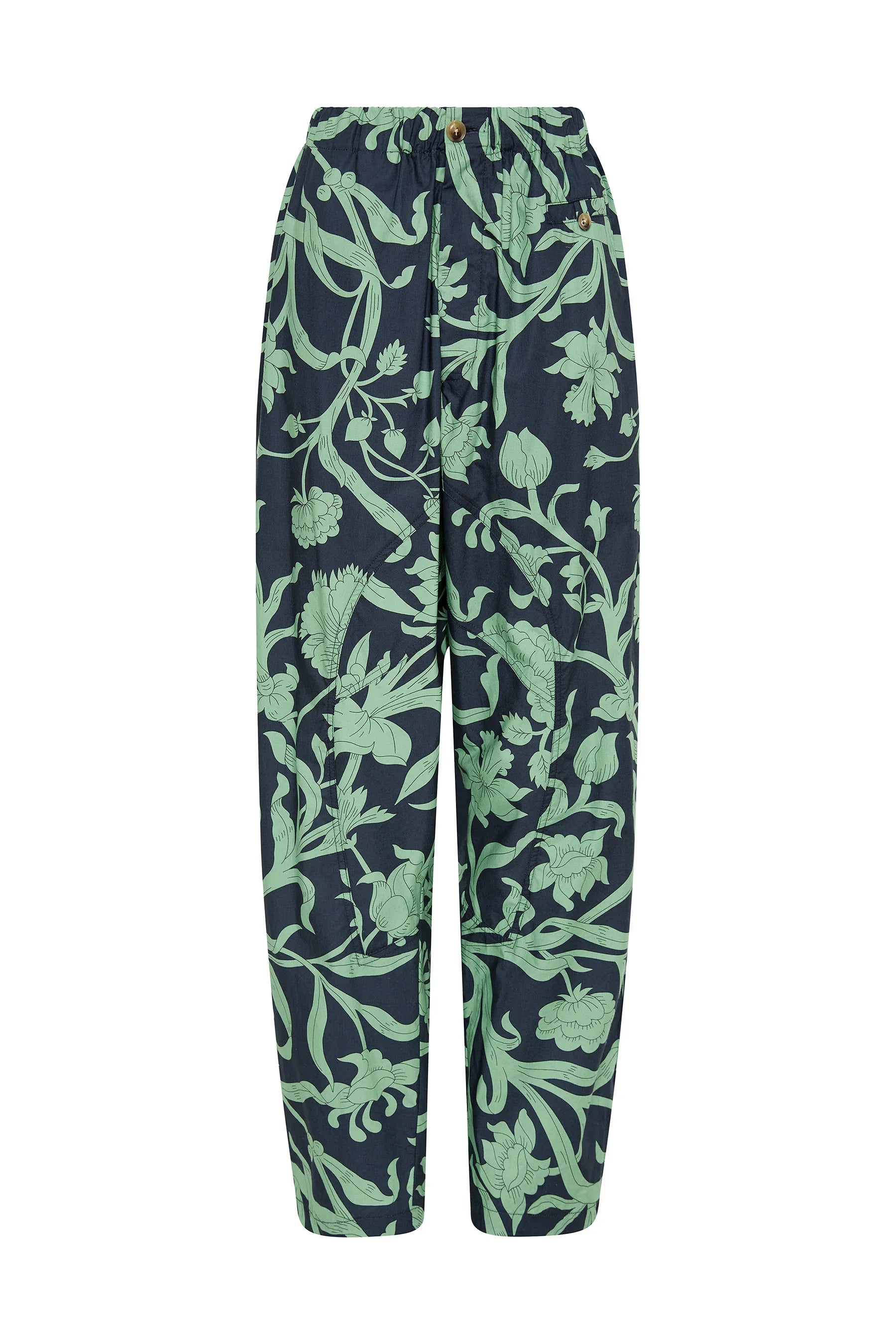 Bassike Printed Voluminous Pant - Ink/Aspen Green