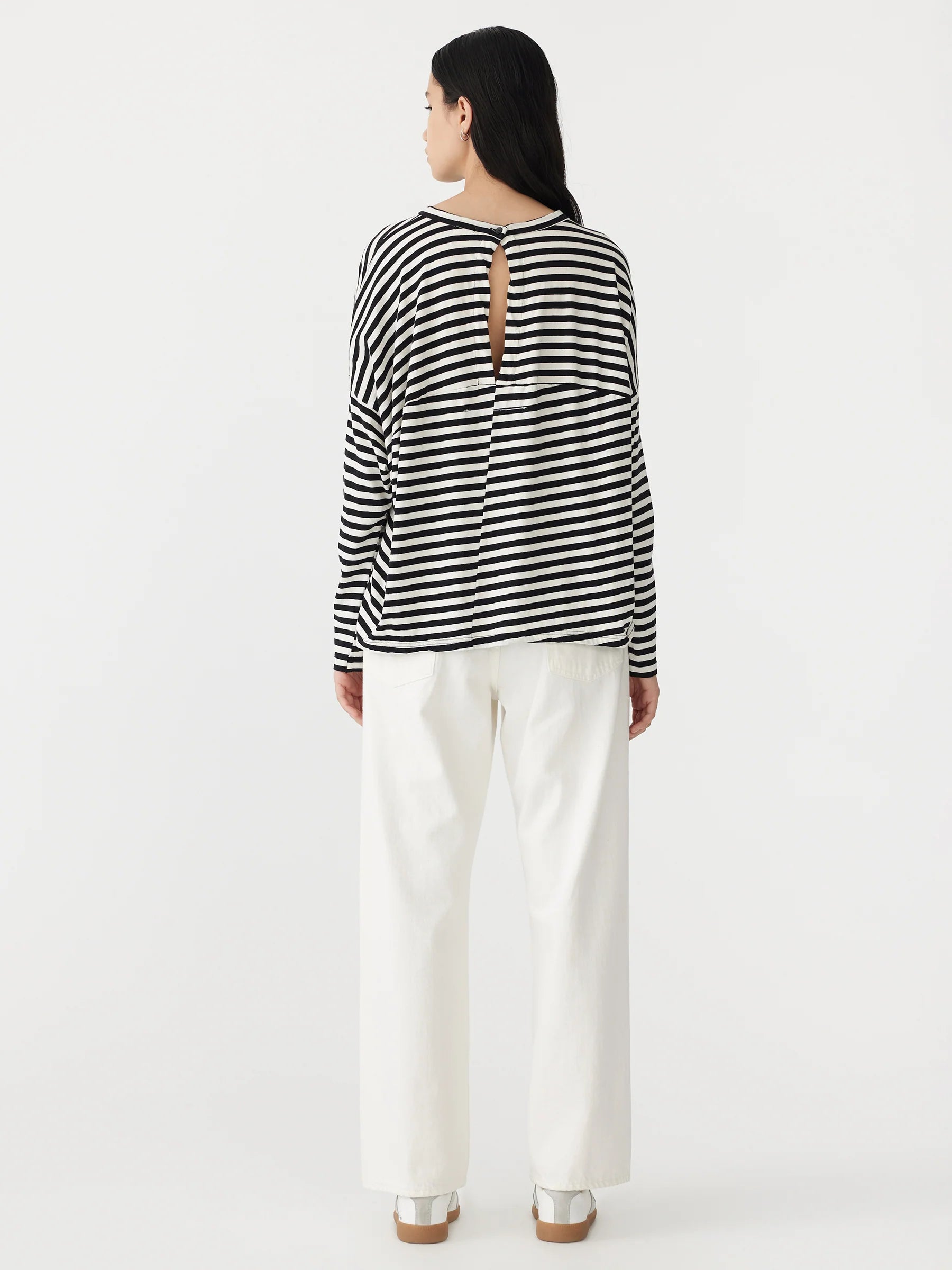 Stripe Circle Long Sleeve Tee | Undyed Black