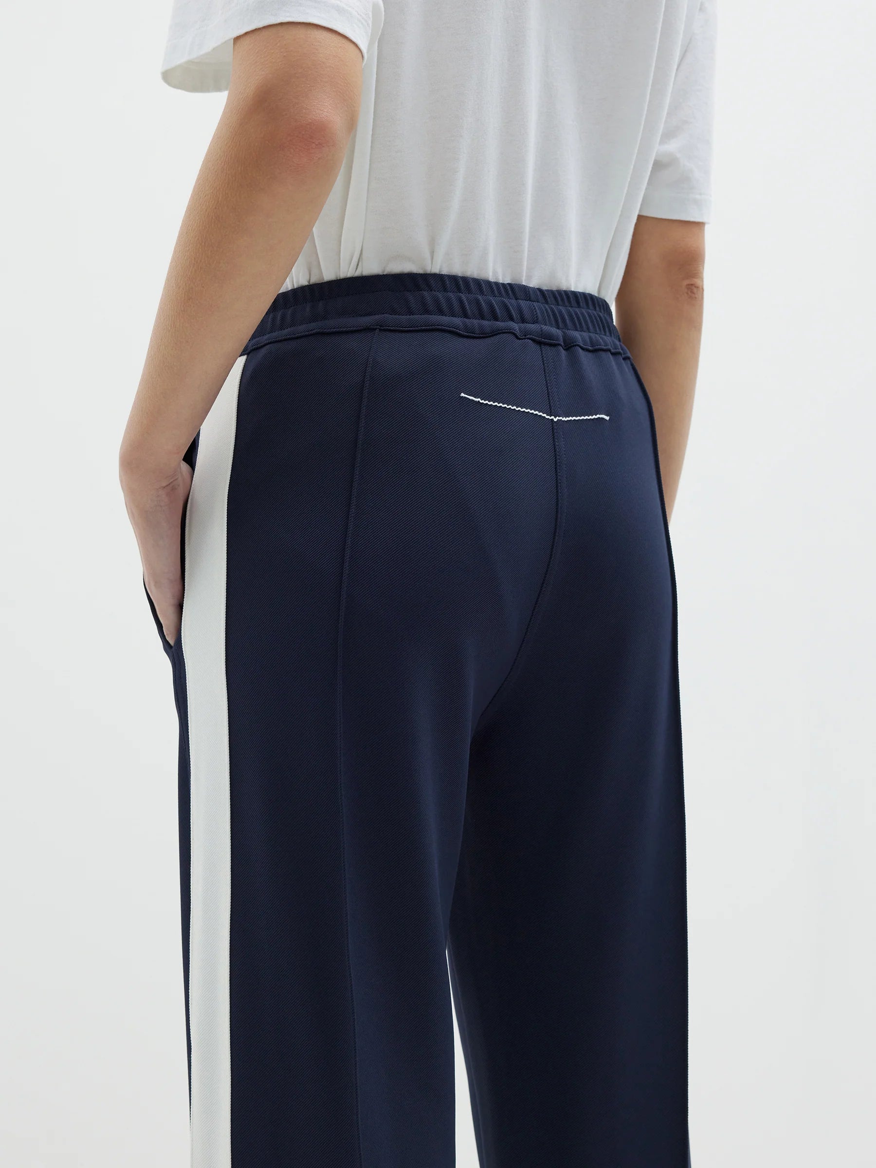 Twill Stripe Detail Pant in Ink