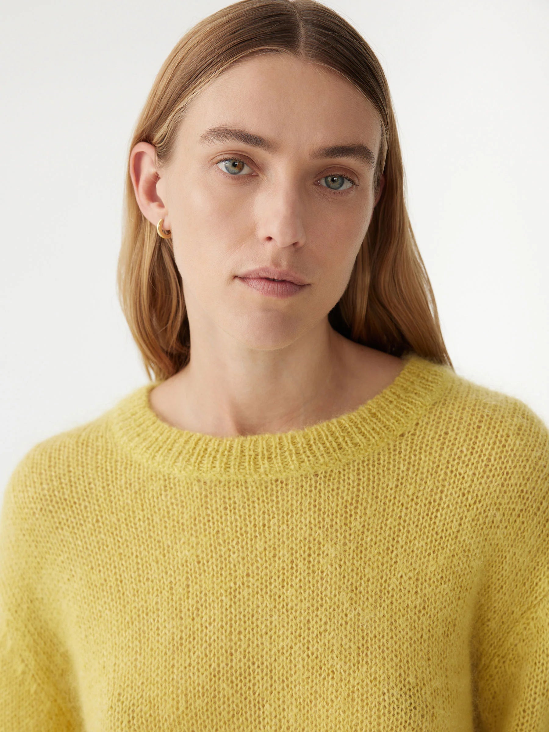 Stitch Detail Mohair Wool Knit | Citron