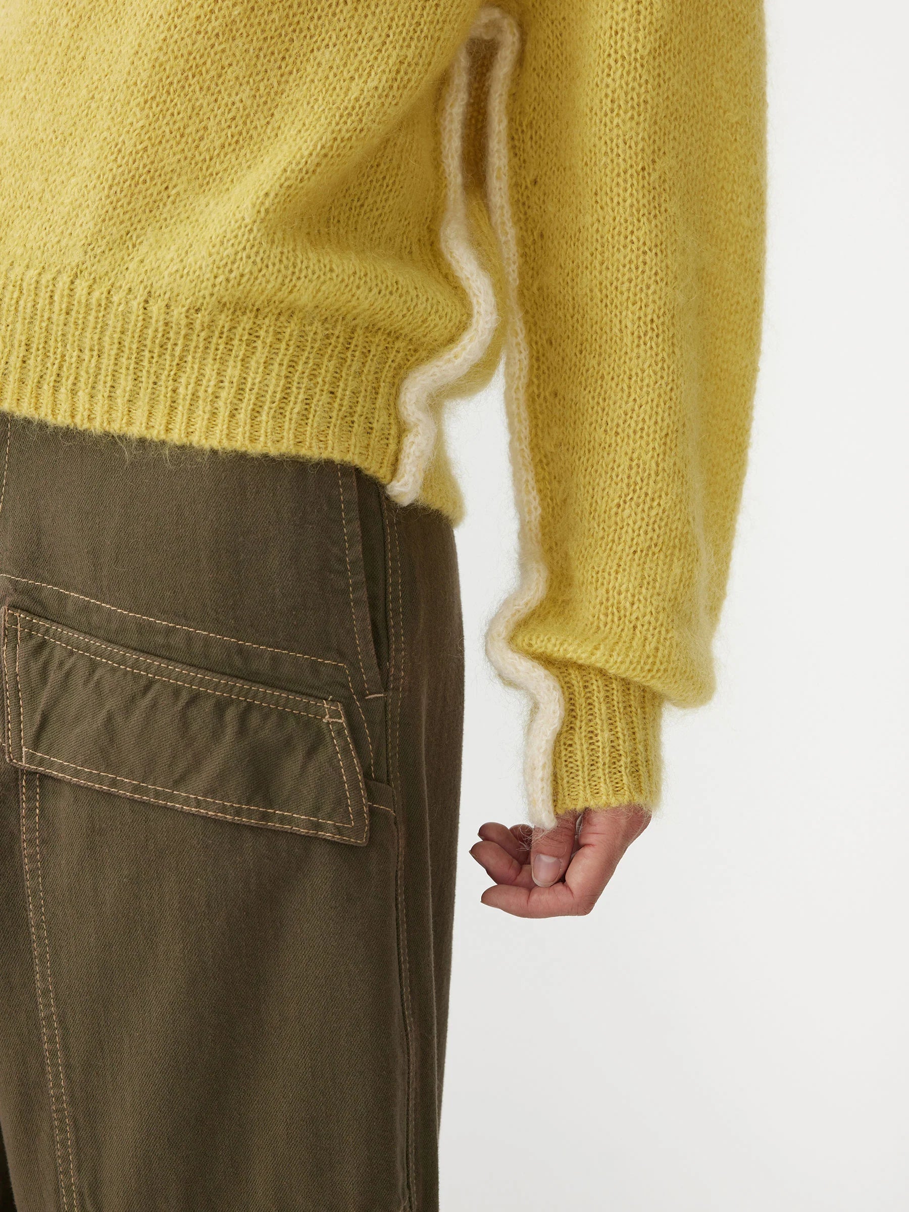 Stitch Detail Mohair Wool Knit | Citron