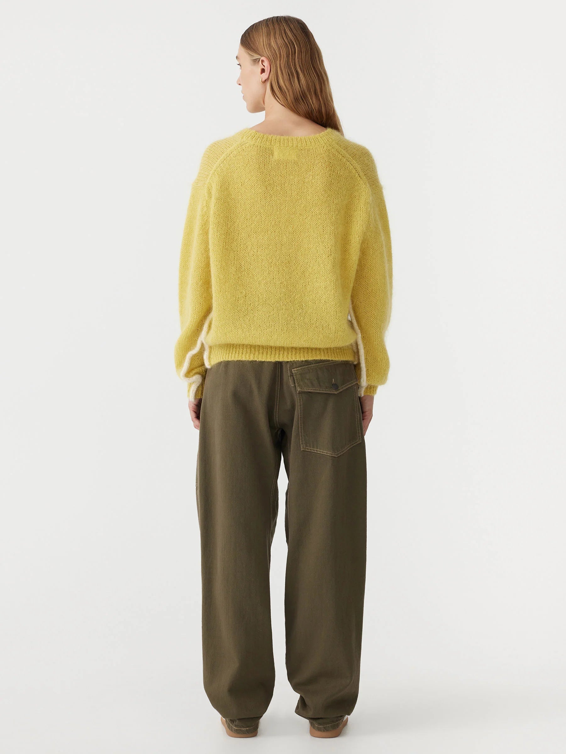 Stitch Detail Mohair Wool Knit | Citron