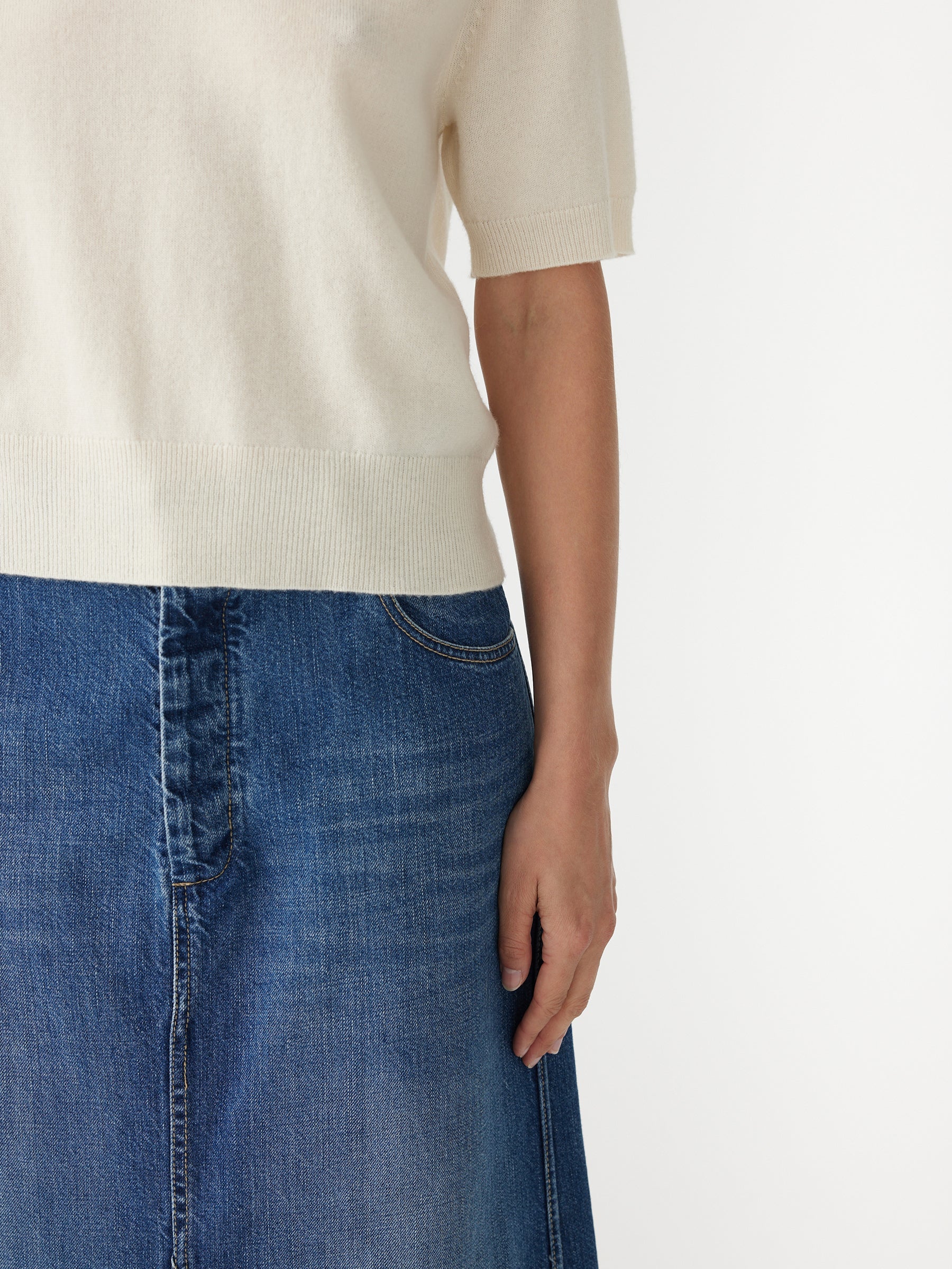 Wool Cashmere Tee Knit | Winter White