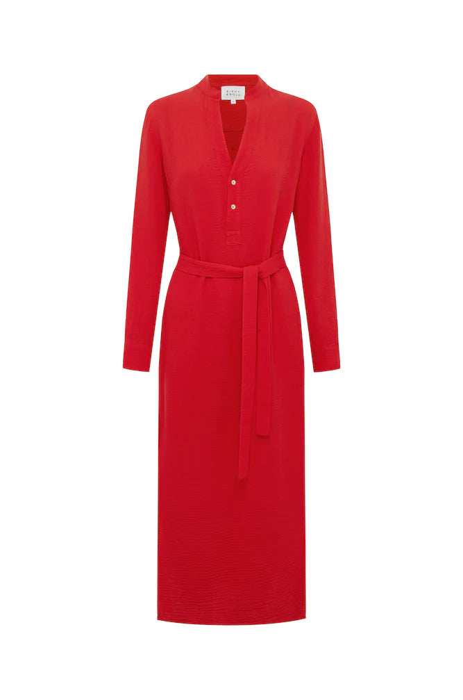 Bird & Knoll Frieda Shirtdress - Red