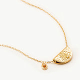 Lotus Birthstone Necklace - November Citrine