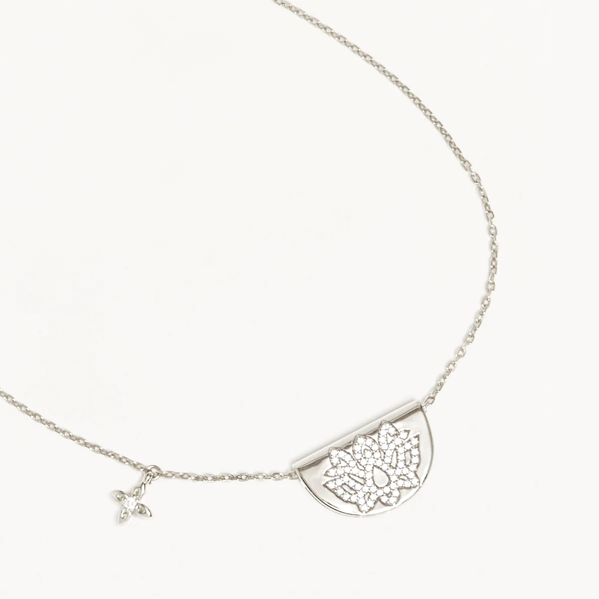 By Charlotte Live In Light Lotus Necklace - Sterling Silver