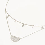 By Charlotte Live in Peace Lotus Necklace in Silver