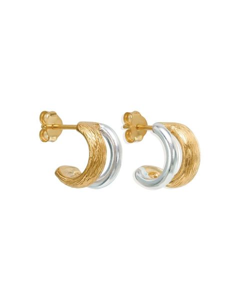 By Charlotte Two-Tone Shield Hoops