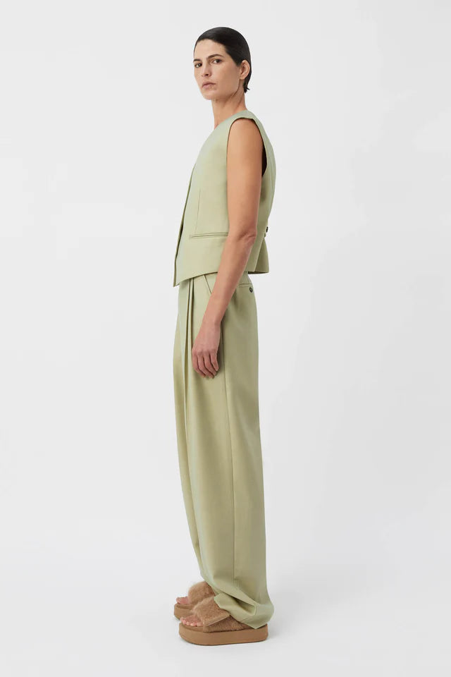 Camilla and Marc Jaccard Wool Pant - Lime Blue