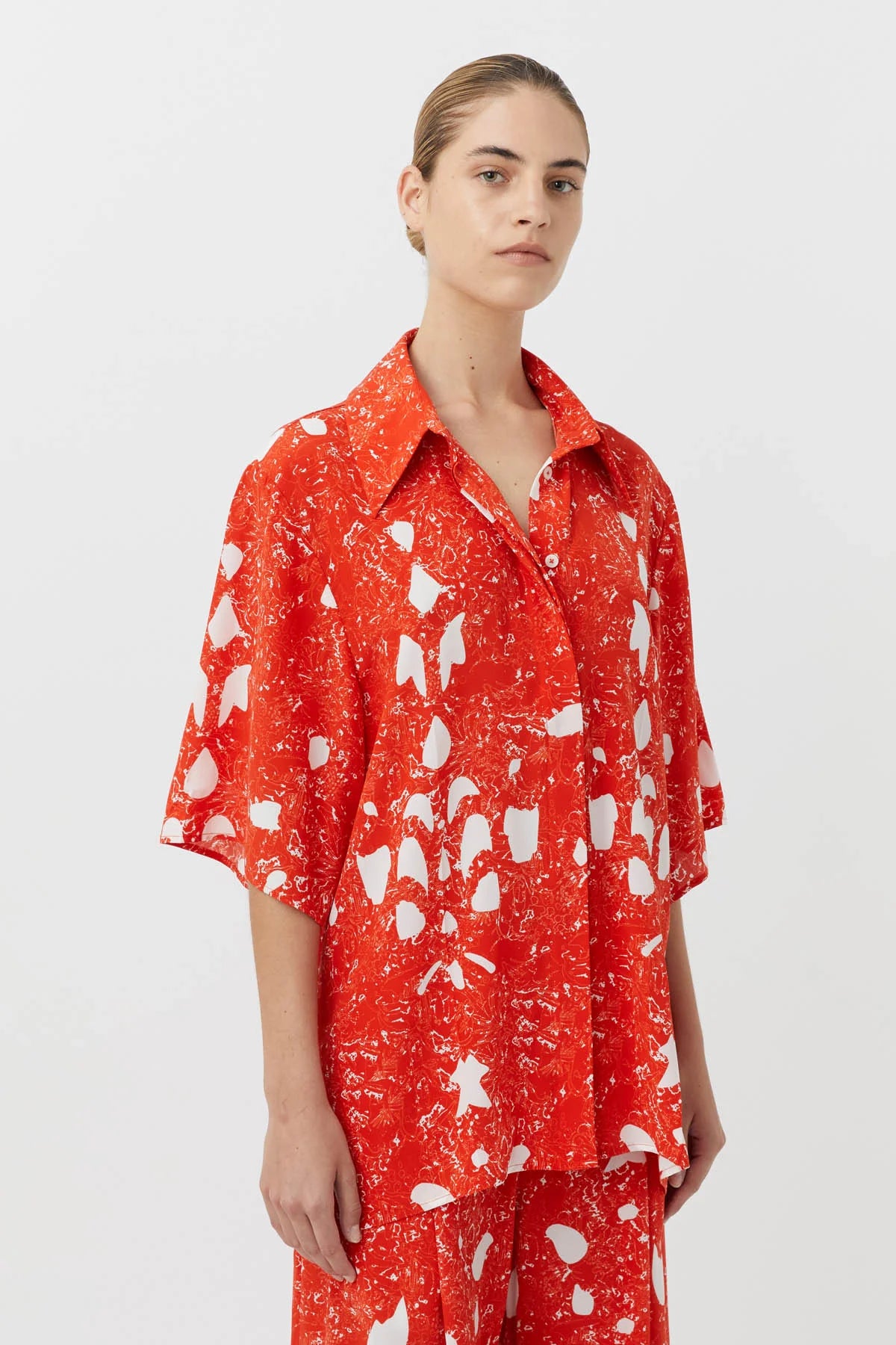 Camilla and Marc Manu Silk Shirt - Red Manu Print