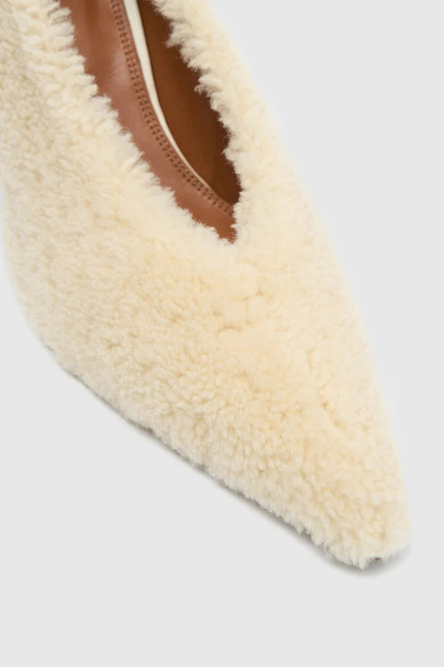 Rhys Shearling Pump | Cream