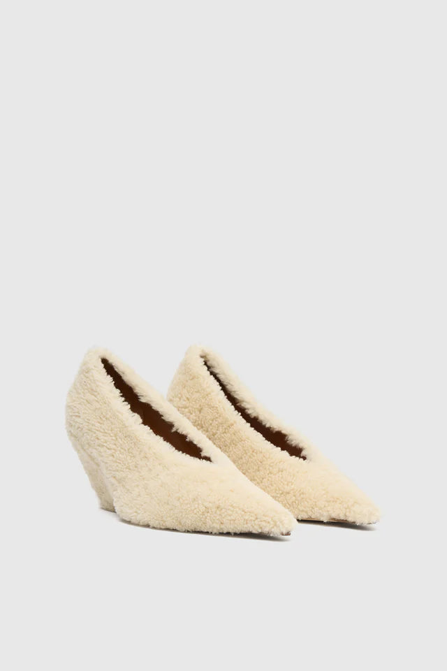 Rhys Shearling Pump | Cream