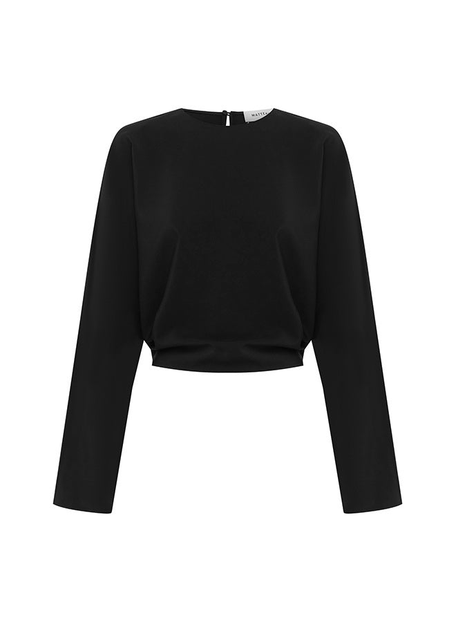 Matteau Dolman Silk Blouse in Black