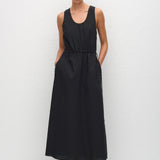 Matteau Drawcord Tank Midi Dress in Black