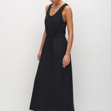 Matteau Drawcord Tank Midi Dress in Black