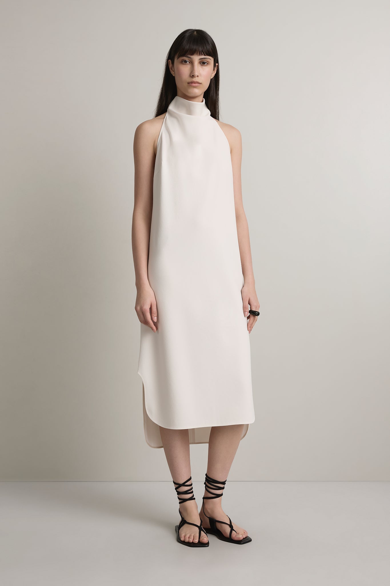 A Emery Elsie Dress in Oyster - side view