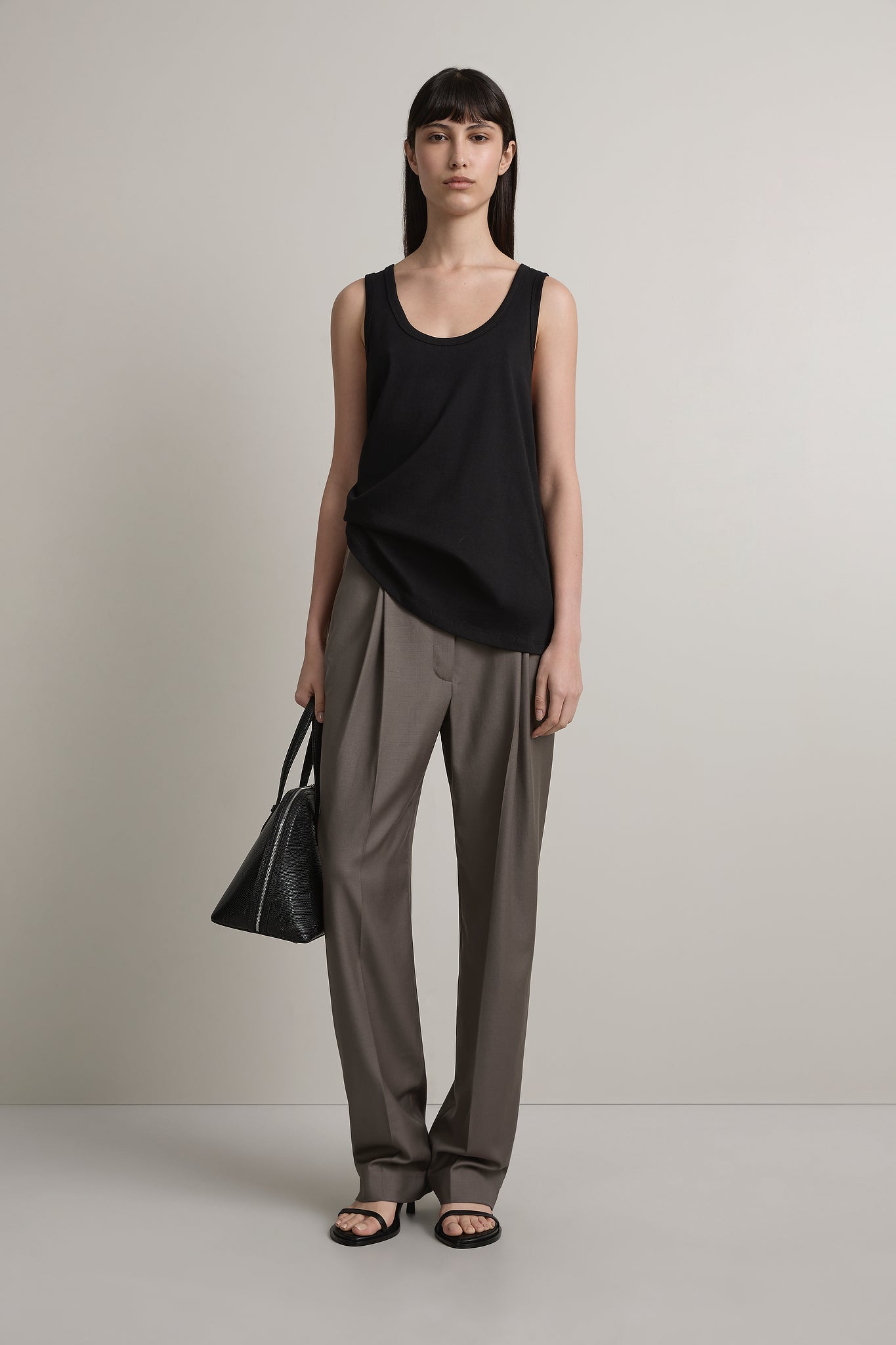 A Emery Emlyn Tank in Black - side view