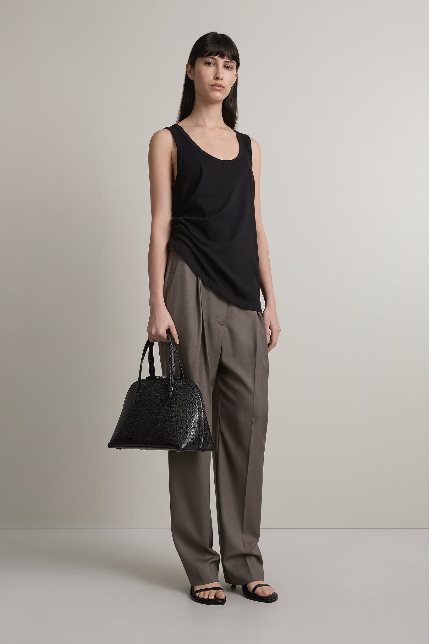 A Emery Emlyn Tank in Black - detail view